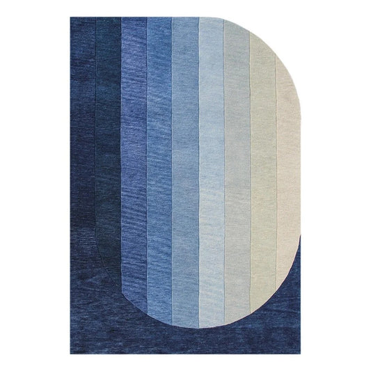100% Wool Rug Kids Room Rug Keith BLUE Soft Wool Rug, Playful Design, Wool & Viscose Tufted Rugs, Custom Rugs For Gift
